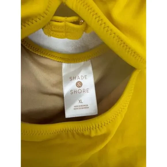 Shade & Shore Women's Asymmetric Twist One Piece Swimsuit Sz XL - Picture 5 of 9